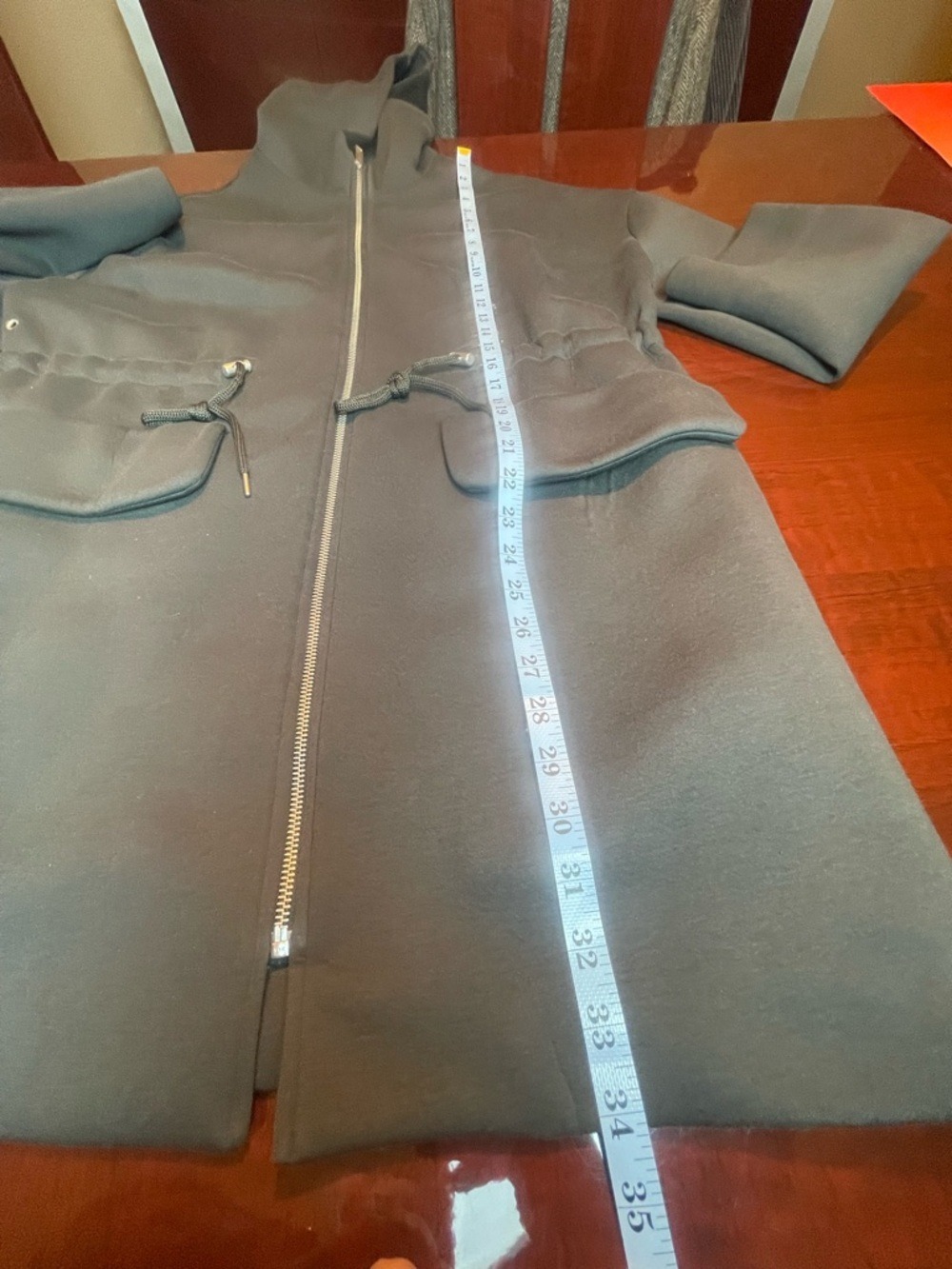 COS Oversized Zip-Up Hoodie Jacket Sz M Gray Cargo Minimalist Quiet Luxury - Picture 8 of 12